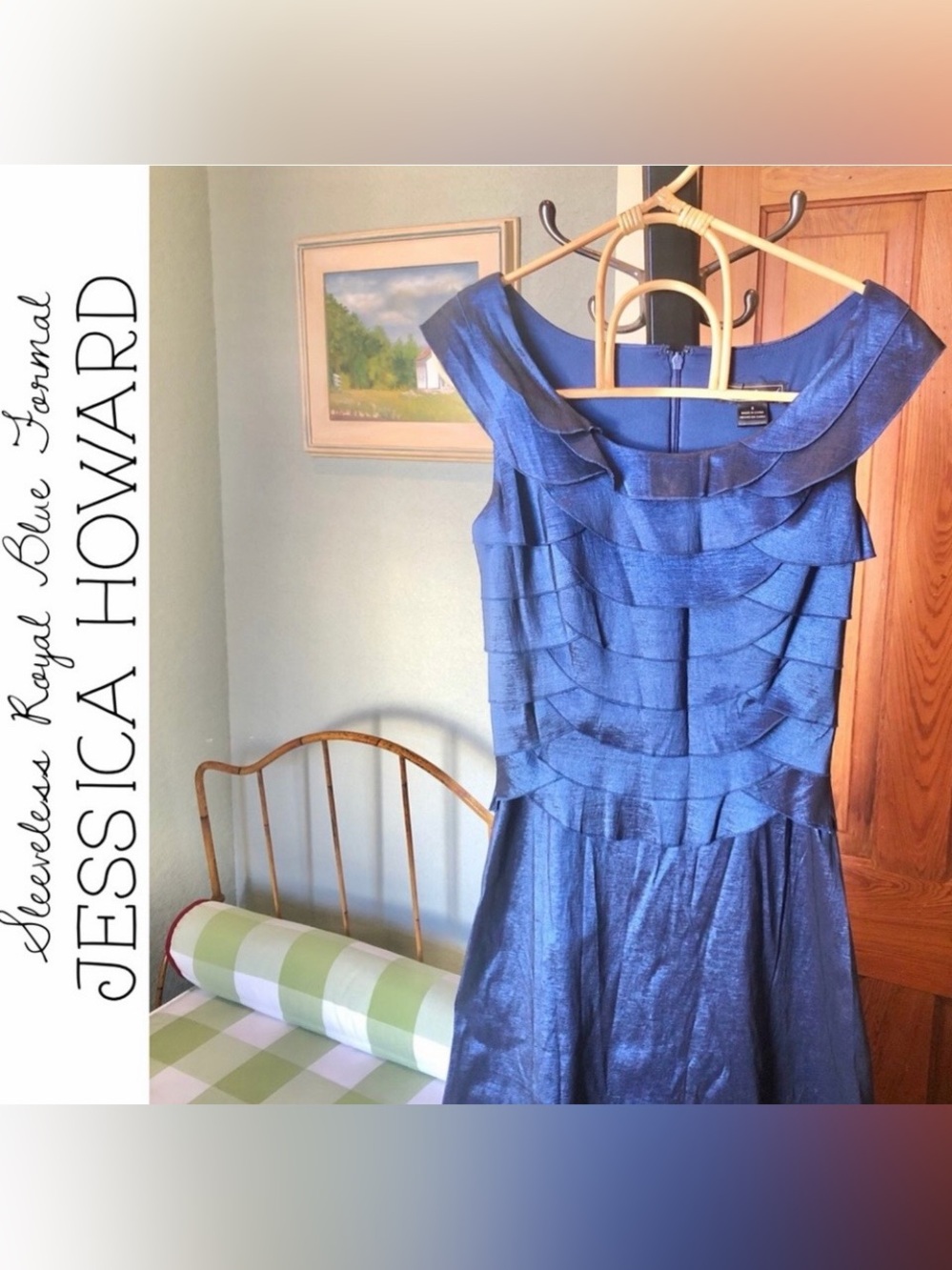 Jessica Howard Ruffled Bodice Royal Blue Formal